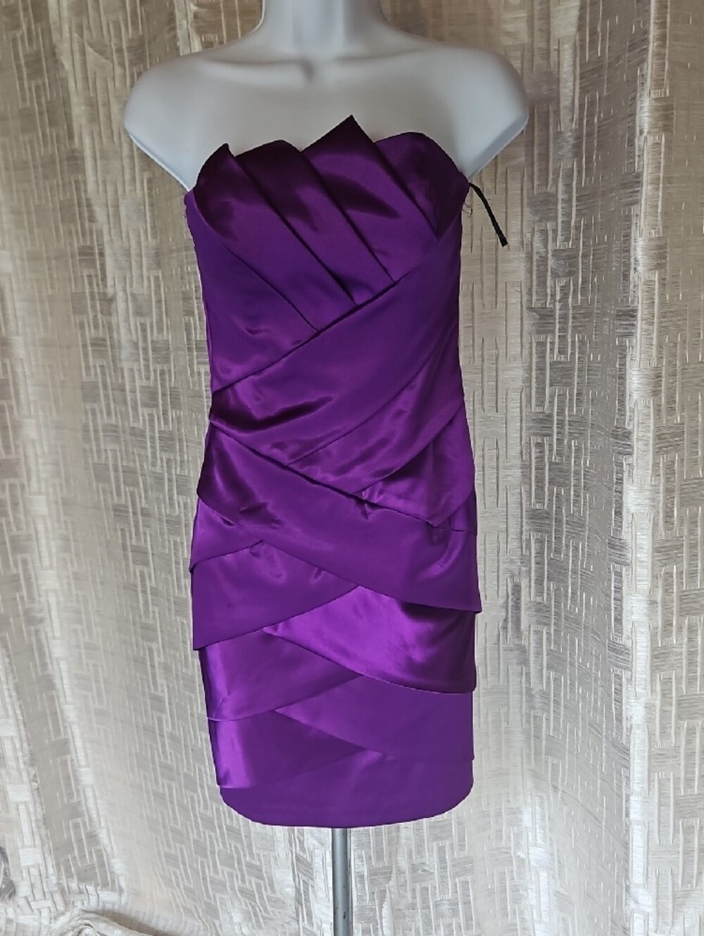 Jessica McClintock Strapless Sweetheart Dress in Purple